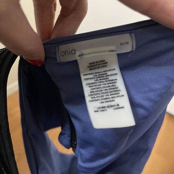 ONIA blue collared bandeau bikini swimwear bathing suit top size medium - Picture 4 of 5